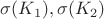 $\sigma(K_1),\sigma(K_2)$