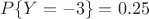 $$P\{Y=-3\} = 0.25$$