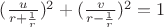 $(\frac{u}{r+\frac{1}{r}})^2+(\frac{v}{r-\frac{1}{r}})^2=1$