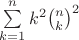 $ \sum\limits_{k=1}^{n} k^2 {n \choose k}^2 $