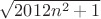 $\sqrt{2012n^2+1}$