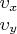 \[
\begin{array}{l}
 \upsilon _x  \\ 
 \upsilon _y  \\ 
 \end{array}
\]
