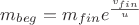 $m_{beg} = m_{fin} e^\frac{v_{fin}}{u}$