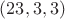 $(23,3,3)$