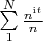 $\sum\limits_{1}^{N}\frac{n^{\mathrm{i}t}}{n}$