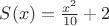 $S(x)=\frac{x^2}{10}+2$