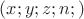 $(x;y;z;n;)$