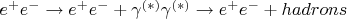 $e^{+}e^- \to e^+e^-+\gamma^{(*)}\gamma^{(*)} \to e^+e^{-}+hadrons$