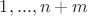 $1,...,n+m$