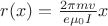 $ r(x)=\frac{2\pi mv}{e\mu_0I}x$