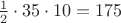 $\frac12\cdot 35\cdot 10=175$ $\frac12\cdot 35\cdot 10=175$