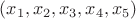 $(x_1, x_2, x_3, x_4, x_5)$