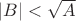 $|B|<\sqrt{A}$