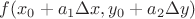 $f(x_0+a_1\Delta x, y_0+a_2\Delta y)$