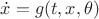 $\dot x = g(t,x,\theta)$
