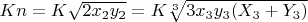 $Kn=K\sqrt{2x_2y_2}=K\sqrt[3]{3x_3y_3(X_3+Y_3)}$