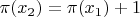 $\pi (x_2)=\pi (x_1)+1$