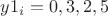 $y1_i = 0, 3, 2, 5$