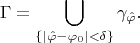 $$\Gamma=\bigcup_{\{|\hat\varphi-\varphi_0|<\delta\}}\gamma_{\hat\varphi}.$$