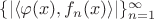 $\{|\langle\varphi(x),f_n(x)\rangle|\}_{n=1}^\infty$