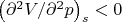 $\left(\partial^2V/\partial^2p\right)_s<0$