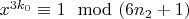$x^ {3k_0}\equiv1\mod (6n_2 + 1)$