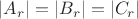 $|A_r|=|B_r|=|C_r|$