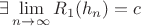 $\exists\lim\limits_{n\to\infty}R_1(h_n)=c$