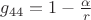 $g_{44}=1-\frac{\alpha}{r}$ $g_{44}=1-\frac{\alpha}{r}$