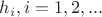$h_i,i=1,2,...$ $h_i,i=1,2,...$