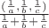 $\frac{(\frac{1}{a},\frac{1}{b},\frac{1}{c})}{\frac{1}{a} + \frac{1}{b} + \frac{1}{c}}$