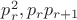 $p^2_r,p_r p_{r+1}$