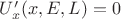 $U'_x(x,E,L) =0$