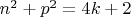 $n^2+p^2=4k+2$