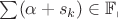$\sum\limits_{}^{}(\alpha + s_k) \in \mathbb{F_{p}} $