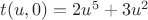 $t(u,0)=2u^5+3u^2$