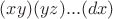 $(xy)(yz)...(dx)$
