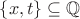 \(\{x, t\}\subseteq\mathbb{Q} \)