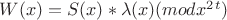 $W(x)=S(x)*\lambda(x)(mod x^2^t)$ $W(x)=S(x)*\lambda(x)(mod x^2^t)$