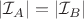 $|\mathcal I_A|=|\mathcal I_B|$