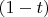 $(1-t)$