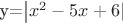 y=\left |x^2-5x+6| \right