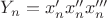 $Y_n=x_n'x_n''x_n'''$