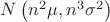 $\[N\left( n^2 \mu, n^3 \sigma^2 \right)\]$