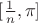 $[\frac{1}{n},\pi]$
