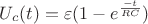 $U_c(t) = \varepsilon(1-e^{\frac{-t}{RC}})$
