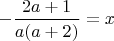 $-\dfrac{2a+1} {a (a+2)}=x$