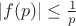 $ |f(p)| \leq \frac{1}{p} $
