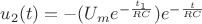 $u_2(t)=-(U_m e^{-\frac{t_1}{RC}})e^{-\frac{t}{RC}}$