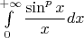 $\int\limits_0^{+\infty}\dfrac{\sin^px}xdx$